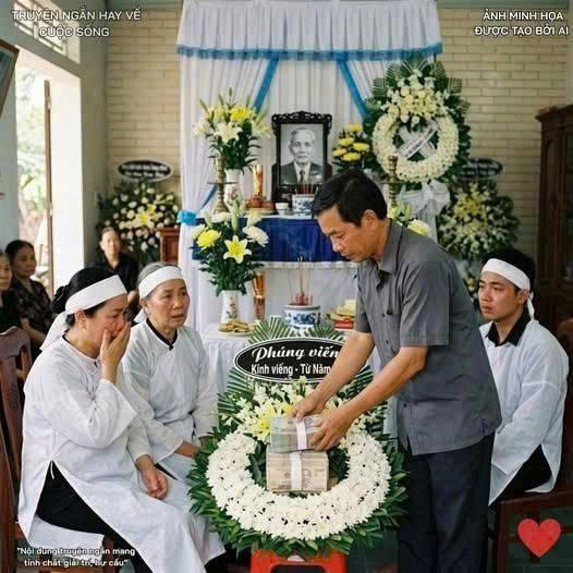 Chủ n;ợ đến đòi tiền lúc nhà con nợ đang có đám t;;ang. Thay vì đòi, ông lại đặt một số tiền lớn vào vòng hoa rồi bảo: