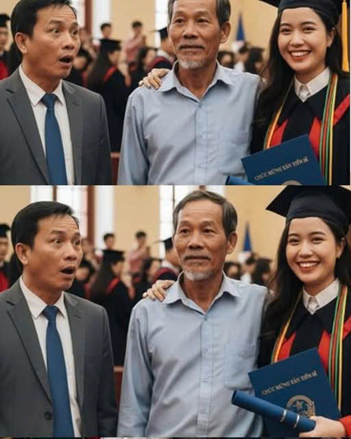 Bố dư ợng làm thợ xây 25 năm nuôi tôi học Tiến sĩ, thầy giáo sữngsờ khi thấy ông tại lễ tốt nghiệp