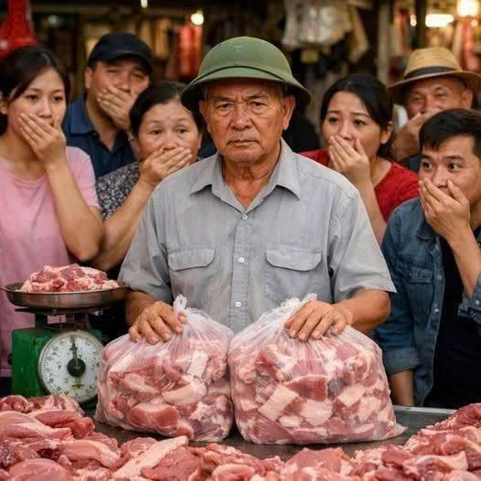 Vậy nên chuyện gì “lệch nhịp” một chút cũng thành đề tài bàn tán, huống gì chuyện ông Cụ Lãm — bảy mươi hai tu ổi, mắt còn tinh, lưng vẫn thẳng — ngày nào cũng mua hai chục ký thịt