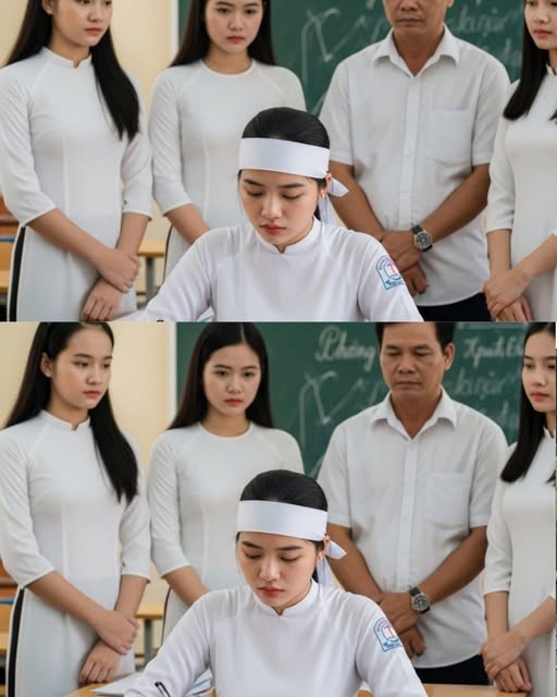 Nữ sinh đội kh:ăn ta:ng đi thi – câu chuyện phía sau khiến cả trường rơi lệ…