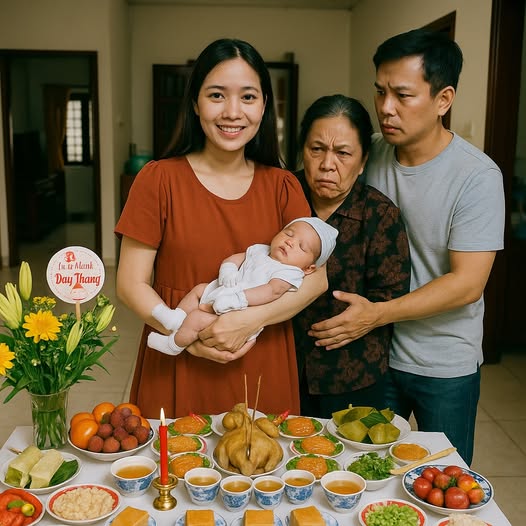 Mẹ chồng không cho mua mâm c.;úng đắt tiền vào ngày đầy tháng cháu, ai ngờ con dâu cao tay âm thầm bày ra 1 món khiến bà vừa nhìn đã suýt ngấ;/t,