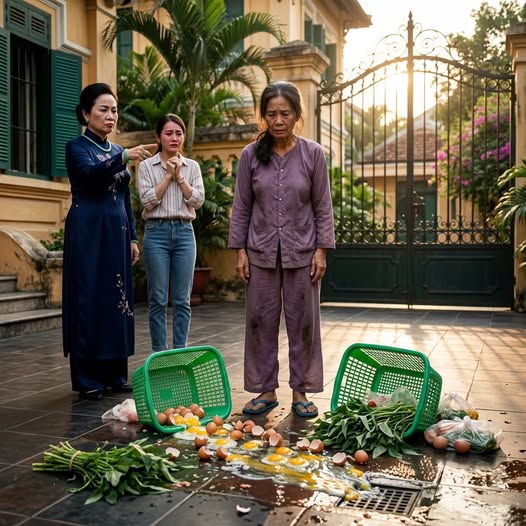 Mẹ tôi ở quê lên thăm cháu, mẹ chồng h;;ất cả làn trứng xuống cống, lư;ờm ngu;ýt: “đồ nhà quê h;ôi h;;ám, mang về mà ăn!”