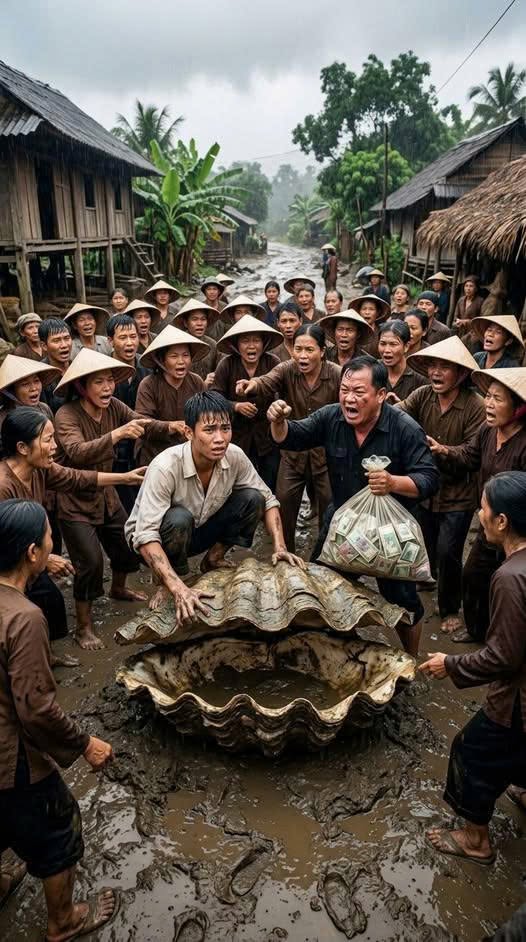 Trong thoáng chốc, người ta vây quanh tôi đông nghịt. Ai cũng xì xào: – Bên trong biết đâu có ngọc trai trời, bán phải được mấy trăm triệu!
