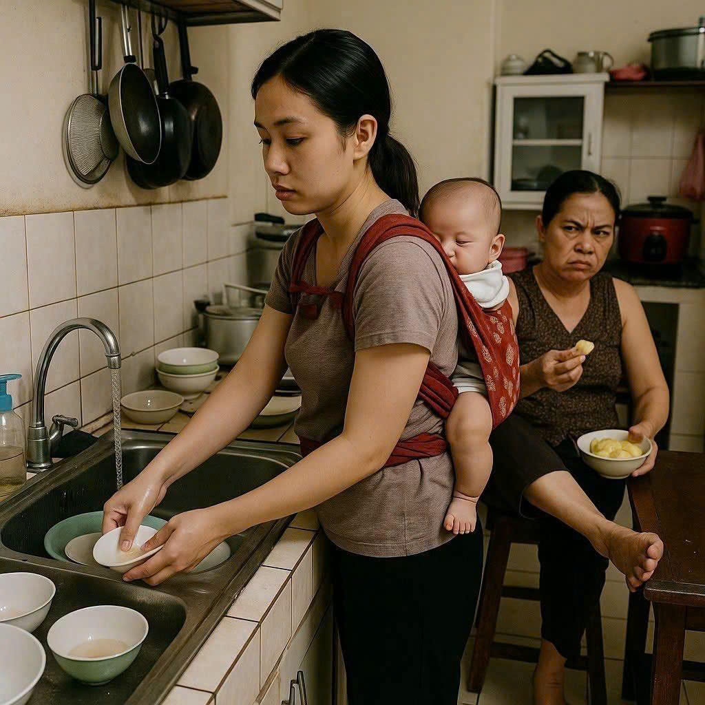 vừa sinh con ra chưa hết cữ tôi đã b,ị mẹ chồng b.ắt rửa bát vì ‘ngồi không ăn b.ám’, hôm bà té cầu thang, tôi âm thầm làm một việc