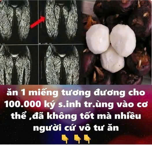 Ăn một miếng tương đương cho 100.000 con ký sinhtrùng vào bụng